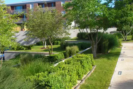 Savart Paysage-urbaniste paysagiste - Sainte-Savine – Aube – Grand Est – jardin privé – espace résidentiel – SA HLM Mon logis