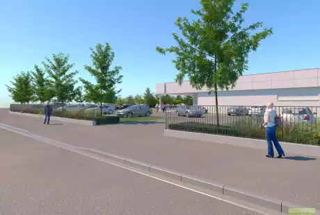 Savart Paysage - paysagiste urbaniste – étude de définition – Soissons – Aldi – commercial - parking