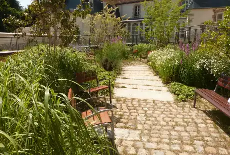 Savart Paysage – paysagiste urbaniste -  Sézanne – Marne – Grand Est – parc public – petit espace -médiathèque - ancien collège - jardin clos - développement durable – biodiversité - Victoires du Paysage