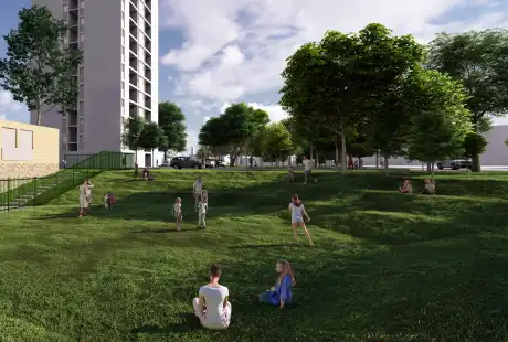 Savart Paysage - Paysagiste Urbaniste Marne - Résidentialisation - Renouvellement urbain Marne - Quartier d&, 39;habitat - Reims - Pommery - Marne - Reims Habitat